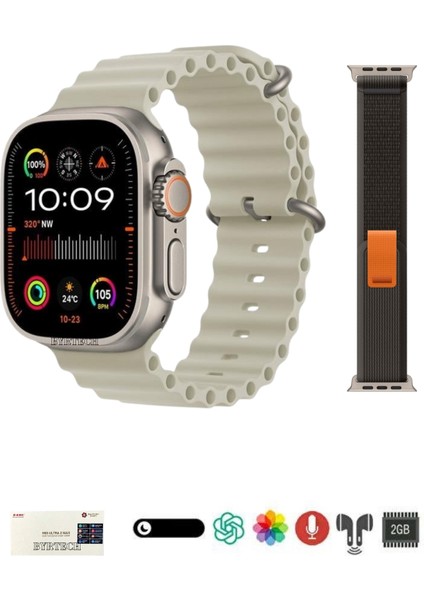 Hk9 Ultra 2 Max Chat Gpt/dahili Hafıza/3d Animasyon Destekli Amoled Watch Ultra 2 Akıllı Saat