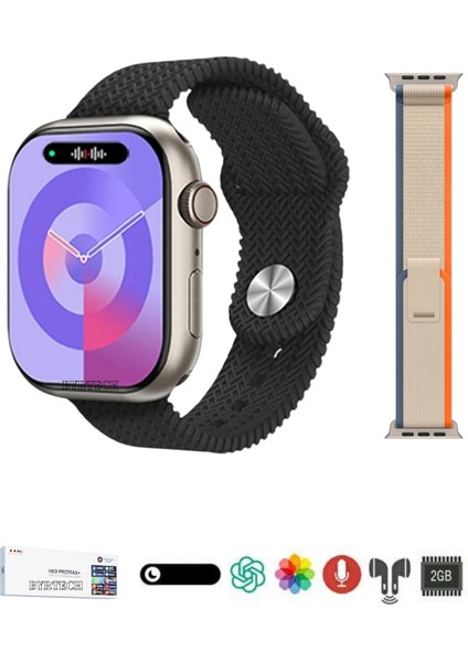 Hk9 Pro Max+ Plus Chat Gpt/dahili Hafıza/3d Animasyon Destekli Amoled Watch 10 Akıllı Saat