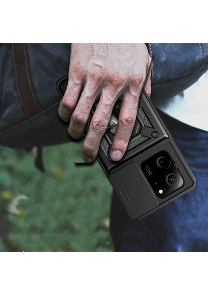 Xiaomi Mi 13T Kılıf Magnetik Standlı Kamera Korumalı Zore Sürgülü Vega Kapak