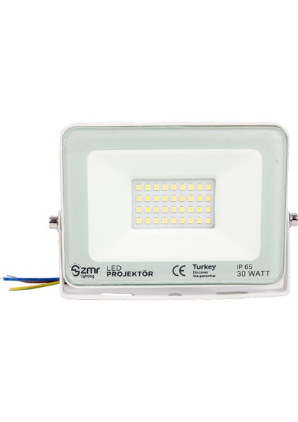 Shopzum 30 Watt - 220 Volt 6500K IP65 150* Işık Açısı Beyaz Slim Kasa LED Projektör