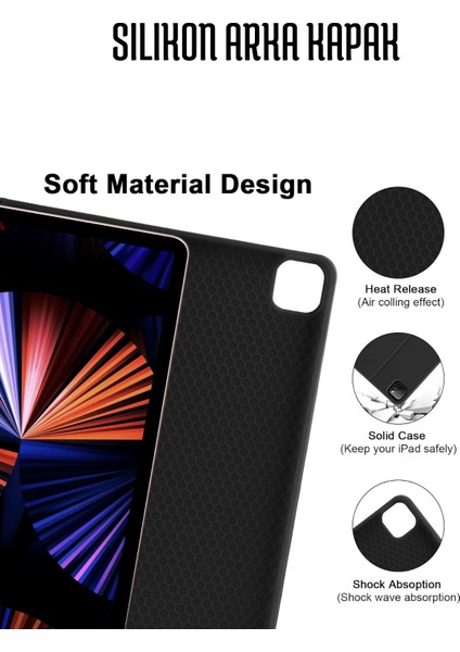 iPad Air 11 Inç M2 Çipli 2024 6. Nesil Uyumlu Klavyeli Stand Özellikli Renkli Tablet Kılıfı