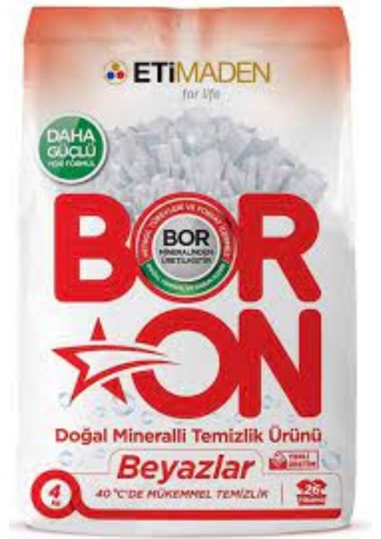 Boron Çamaşır Deterjanı Renkliler&beyazlar Için 4*2 kg Toz Deterjan 26*2 Yıkama