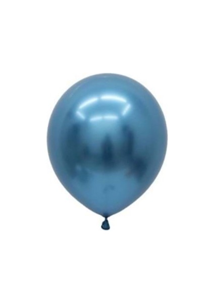 5 Inç Mavi Renk 25 Li Küçük Boy Krom-Mirror-Aynalı Dekorasyon Balonu
