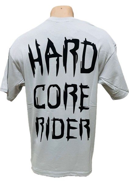 Bej Hard Core Oversize Erkek Tişört
