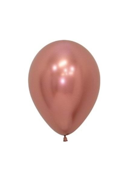 5 Inç Rose Gold Renk 25 Li Küçük Boy Krom-Mirror-Aynalı Dekorasyon Balonu