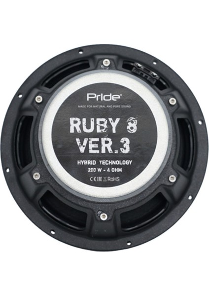 Audio Ruby 8 V3 20 cm 400W 200RMS Hybrıt Spl Midrange