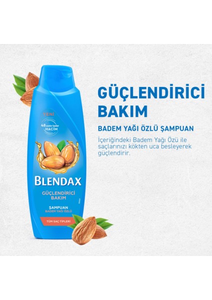 Güçlendirici Bakım Badem Yağı Özlü Şampuan 500 Ml 4’Lü Set