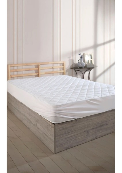 Tek Kişilik Kapitone Fitted Full Kenar Sıvı Geçirmez % 100 Pamuk Yatak Koruyucu Alez