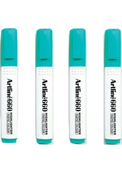 660 Fosforlu Kalem Kesik Uç 1.0 4.0 mm Pastel Green 4 Adet