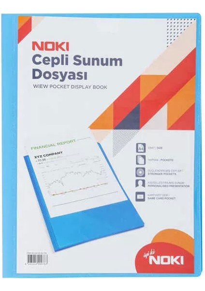 Sunum Dosyası Cepli 30 Yapraklı A4 Mavi