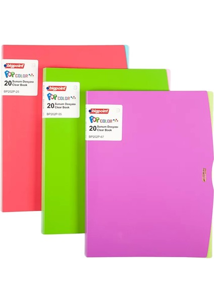 Pop Serisi Sunum Dosyası 20'li Yeşil Pembe