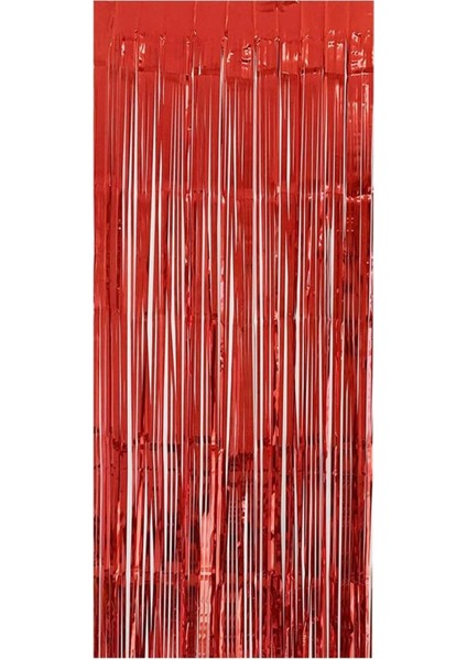 Kırmızı Püsküllü Kapı ve Duvar Fon Perdesi Metalize Işıltılı Arka Fon Dekor Süsü ( 100*200 Cm) modelleri
