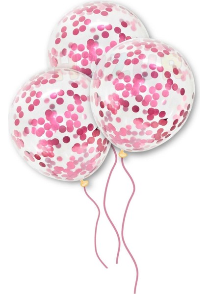 Pembe Konfetili Şeffaf Balon Seti 10 Adet fiyatları