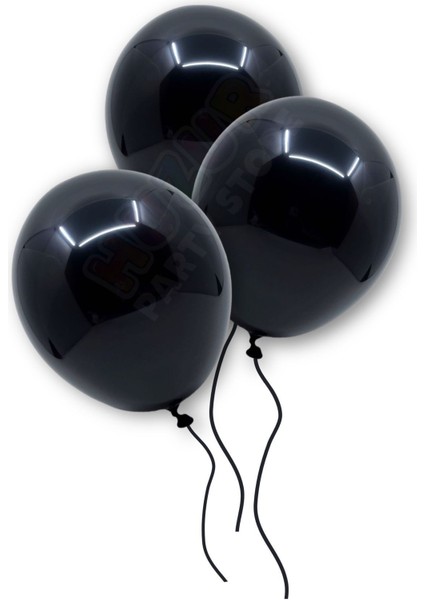 Doğum Günü Bride Bekarlığa Veda Partisi Balonu Siyah Renkli Metalik Balon 10 Adet