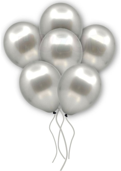 Doğum Günü Bride Bekarlığa Veda Partisi Balonu Gümüş Renkli Metalik Balon 10 Adet