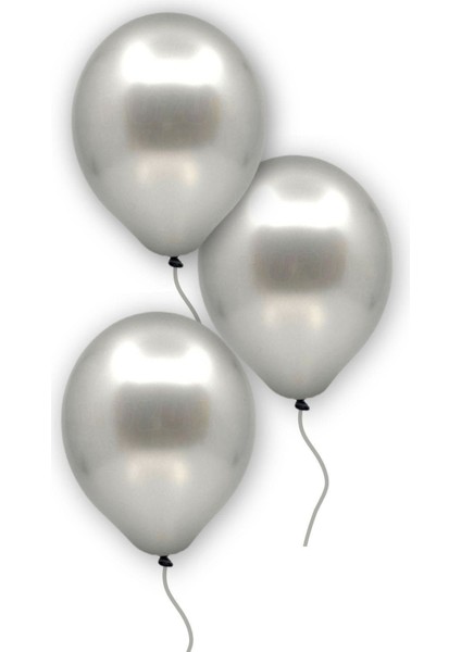 Doğum Günü Bride Bekarlığa Veda Partisi Balonu Gümüş Renkli Metalik Balon 10 Adet modelleri