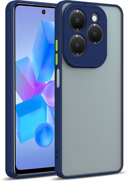 Infinix Hot 40i Kılıf Renkli Kenarlı Kamera Korumalı Arkası Buzlu Hux Kapak