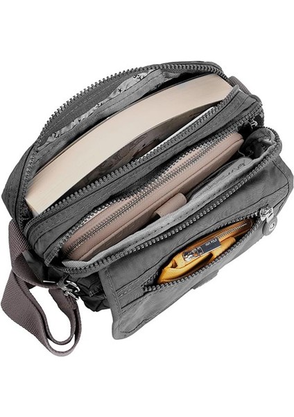 215 Klinkır Kaliteli Kumaş Bayan Çapraz Omuz Çantası Gri fırsatları