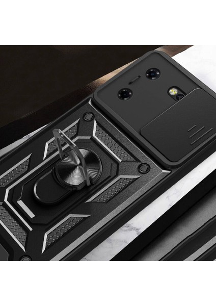 Tecno Pova 5 Kılıf Magnetik Standlı Kamera Korumalı Zore Sürgülü Vega Kapak indirimleri