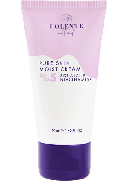 Polente Natural Pure Skin Moist Cream - %5 Niacinamide İçeren Nemlendirici Krem 50 ml