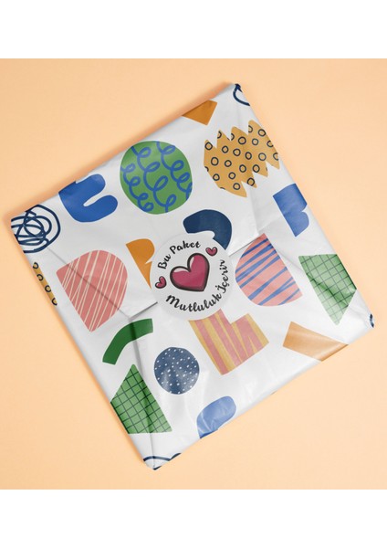 Bu Pakette Mutluluk Var Ambalaj Kargo Hediye Paketleme Etiketi Model 25 100 Adet 5 cm