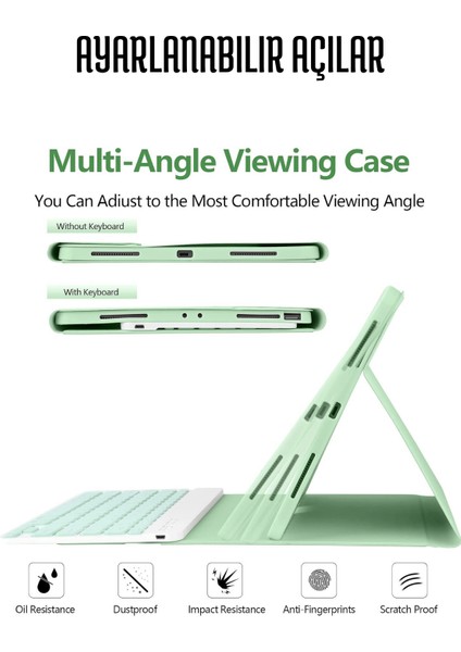 iPad Air 11 Inç M2 Çipli 2024 6. Nesil Uyumlu Klavyeli Stand Özellikli Renkli Tablet Kılıfı fiyatları