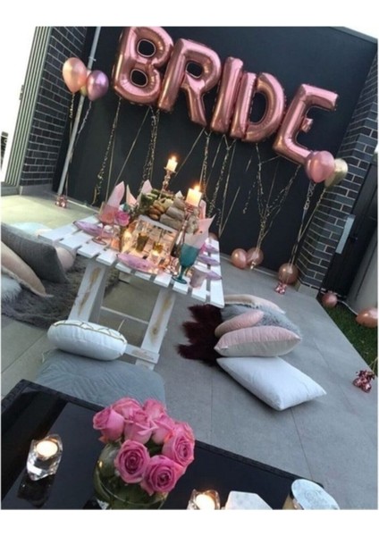 Dev Boy Rose Gold Bride Folyo Balon 100 cm Balon +Bride Parti Balonu +Bekarlığa Veda Balonu Parti Gelin Eğlence