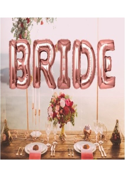 Dev Boy Rose Gold Bride Folyo Balon 100 cm Balon +Bride Parti Balonu +Bekarlığa Veda Balonu Parti Gelin Eğlence