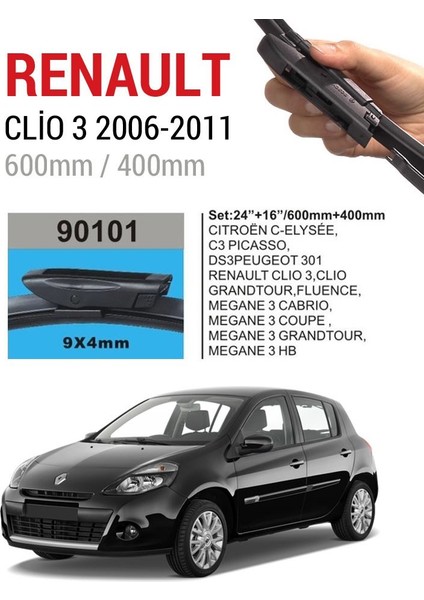 Renault Clio 3 Silecektakımı 2006-2011 (Cam Sabunu Hediyeli)