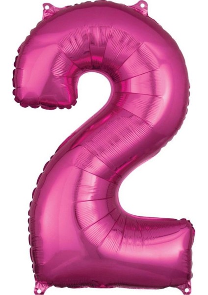 Pembe Rakam Balonlar 2 rakamı ,pembe Renk Yaş Balonları Retro Konsept Doğum Günü Süsleri