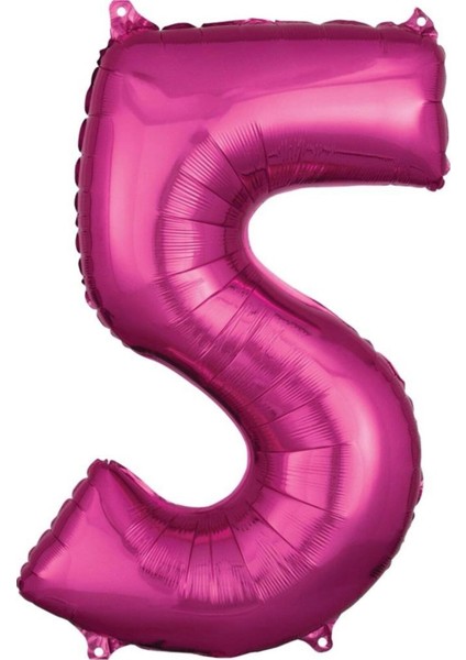 Pembe Rakam Balonlar 5 rakamı ,pembe Renk Yaş Balonları Retro Konsept Doğum Günü Süsleri