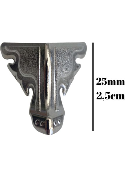 Kelebek Düz 2.5 cm Metal Ayak Çeyiz ve Hediye Kutusu Mobilya Ayağı (4 Adet)(Altın-Gümüş 2.5 cm)