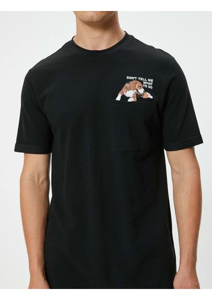 Erkek Giyim Tişört - Koton - 4SAM10946HK - Siyah - Xxl fiyatları