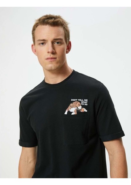 Erkek Giyim Tişört - Koton - 4SAM10946HK - Siyah - Xxl fırsatları