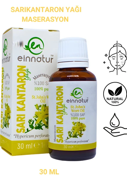 Ein Natur Sarı Kantaron Yağı (hypericum Perforatum), 30 Ml, %100 Saf Soğuk Sıkım Zeytinyağında Maserasyon