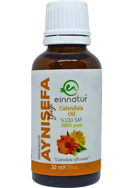 Ein Natur Aynısefa Yağı (Calendula officinalis), 30 Ml, %100 Saf Soğuk Sıkım Zeytinyağında Maserasyon