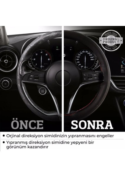 Dikmeli Deri Direksiyon Kılıfı modelleri