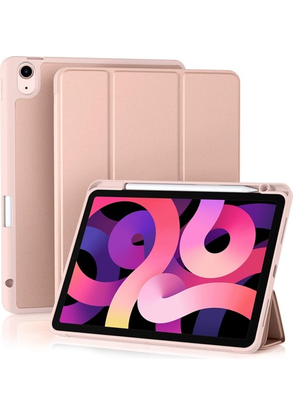 Apple ipad Air 10.9 2022 5. Nesil M1 Çipli A2589 A2591 Seri Yatay Standlı Güçlü Mıknatıslı Stromix Uyku Modlu Kılıf - Manyetik Şarj Destekli