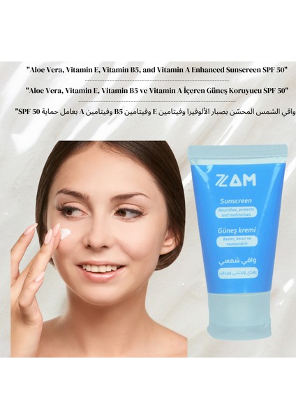 Aloe Vera, Vitamin E, Vitamin B5 ve Vitamin A İçeren Spf 50 Koruma Güneş Kremi 30 ml