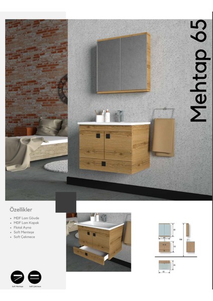 Mehtap Banyo Dolabı 65 cm