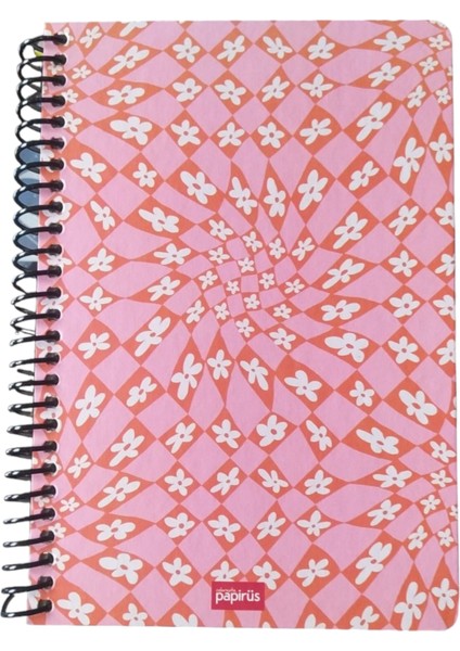 Colornote Papirüs Papirüs Çiçek Spiralli  Sert Kapak 16X23 100 Yaprak Kareli Defter