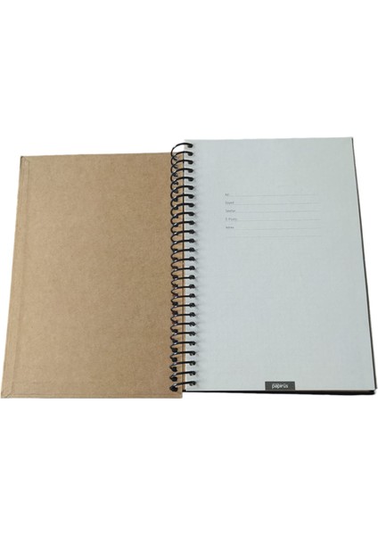 Papirüs Çiçek Spiralli Sert Kapak 16X23 100 Yaprak Kareli Defter
