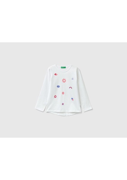 Unıted Colors Of Benetton Kız Bebek Uzun Kol Tshirt 3I1XG10E0