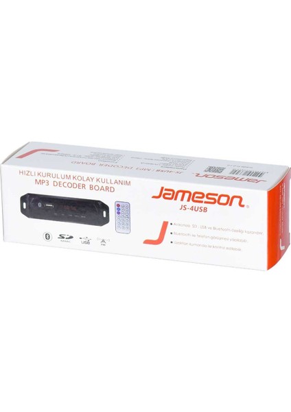 Jameson Js-4usb Bluetooth-Usb-Aux-Sd Kart Fm Radıo Oto Teyp Çevirici