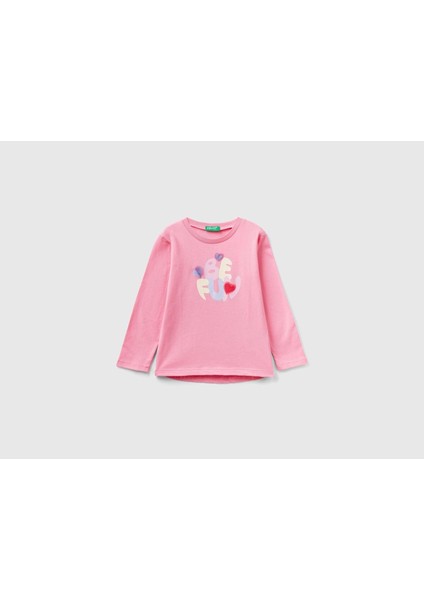 Unıted Colors Of Benetton Kız Bebek Uzun Kol Tshirt 3096G10DT