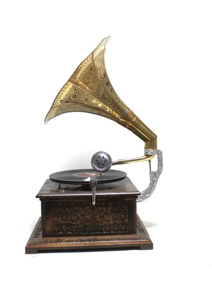 El Yapımı Ahşap Gramofon Vintage Tarz 36x36x65 cm Hediye Seçeneği fiyatları