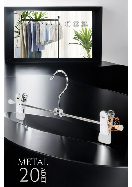 Metal Etek Pantolon Askısı - Mandallı Etek Askısı Pantolon Askısı 20 Adet 720518