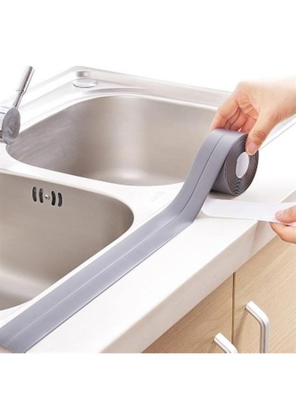 Gri Su Sızdırmaz Banyo Mutfak Lavabo Küvet Izolasyon Şerit Bant 3.2 Metre Lavabo Kenar Bandı fırsatları