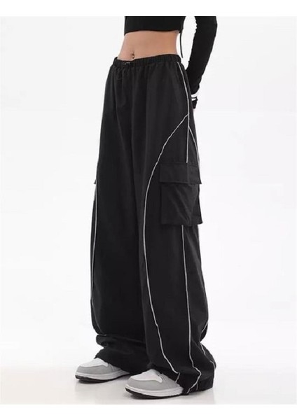 Siyah Unisex Kargo Cepli Eşofman Altı High Quality