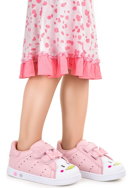 Bart Cırtlı Işıklı Kız Bebek Spor Ayakkabı Pembe